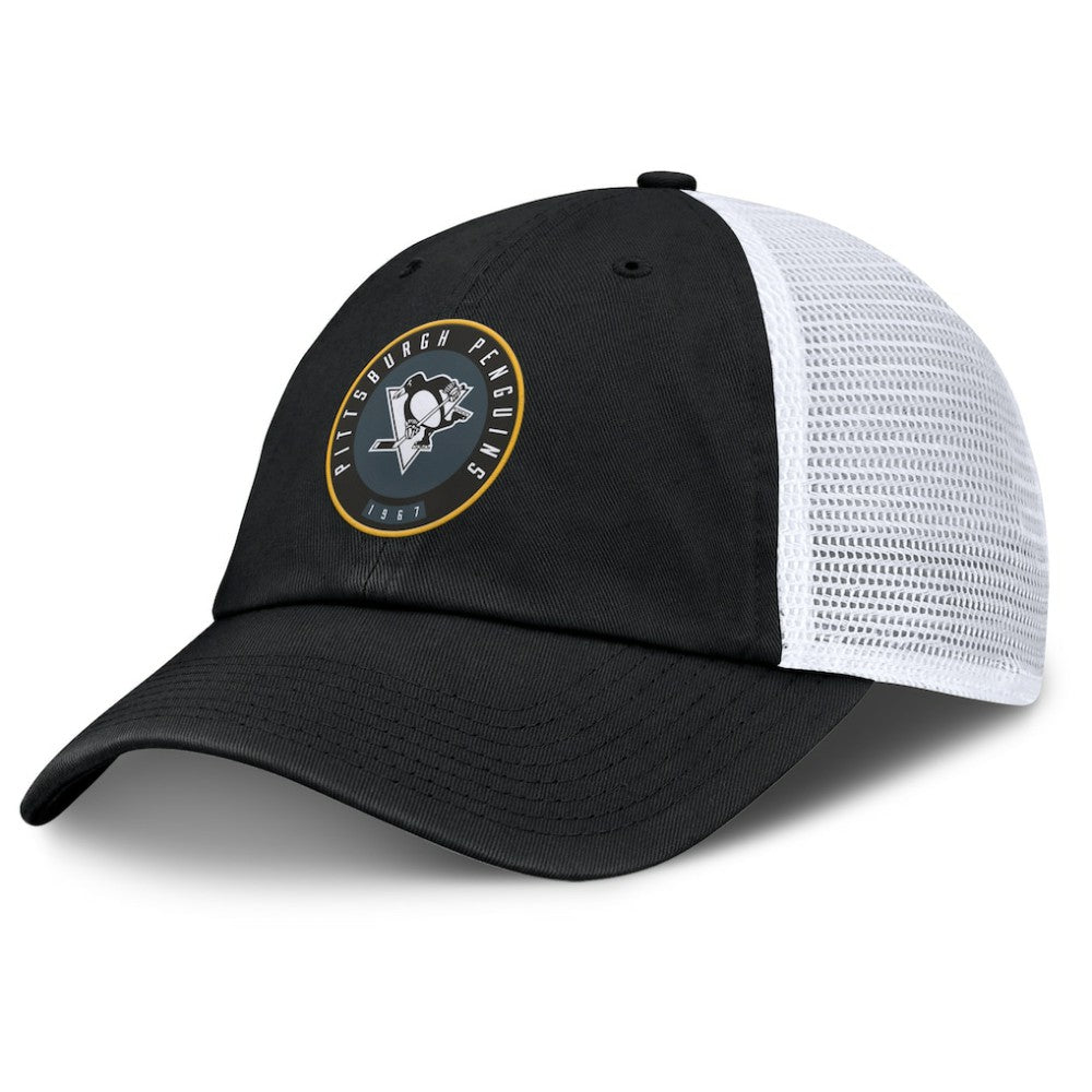 NHL Pittsburgh Penguins Fanatics Averie Trucker Adjustable Hat - Black/White