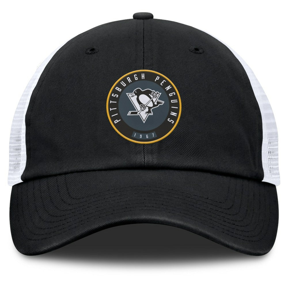 NHL Pittsburgh Penguins Fanatics Averie Trucker Adjustable Hat - Black/White