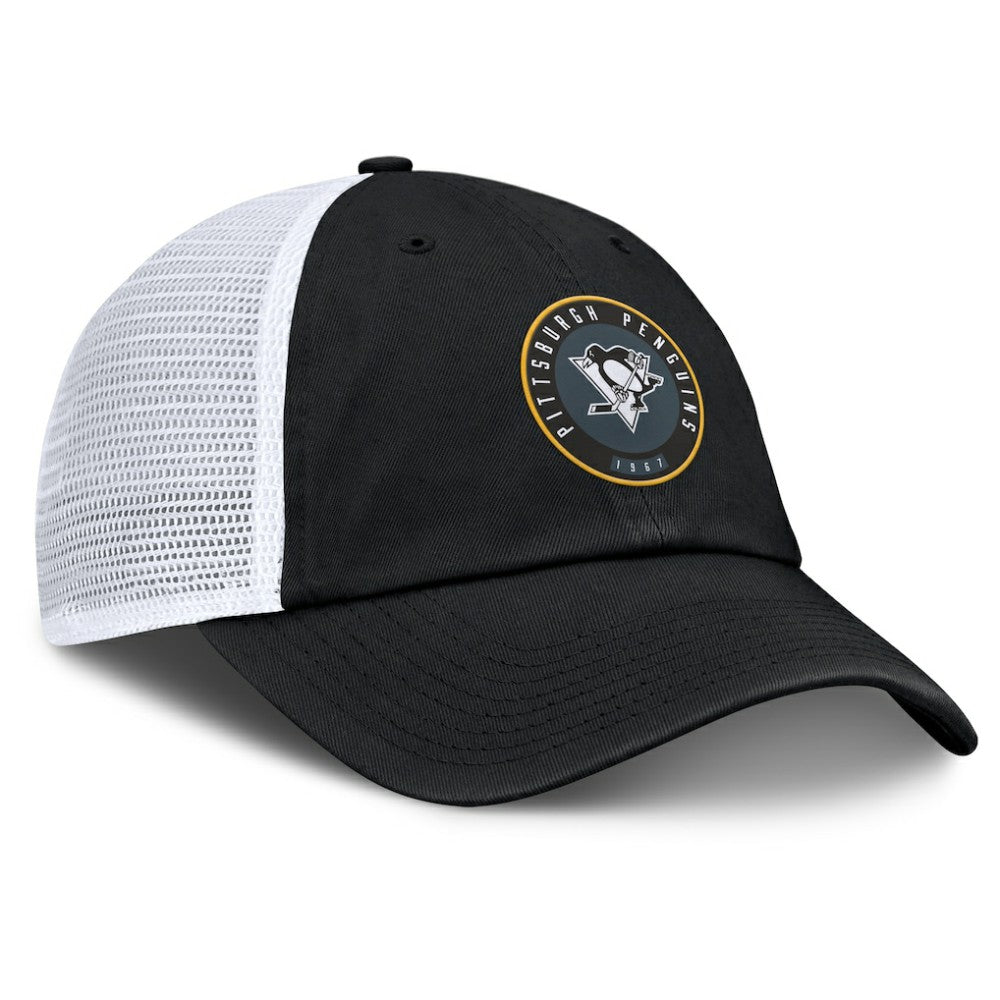 NHL Pittsburgh Penguins Fanatics Averie Trucker Adjustable Hat - Black/White