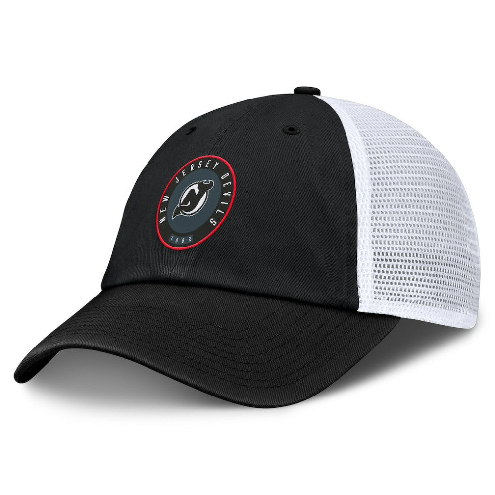 NHL New Jersey Devils Fanatics Averie Trucker Adjustable Hat - Black/White