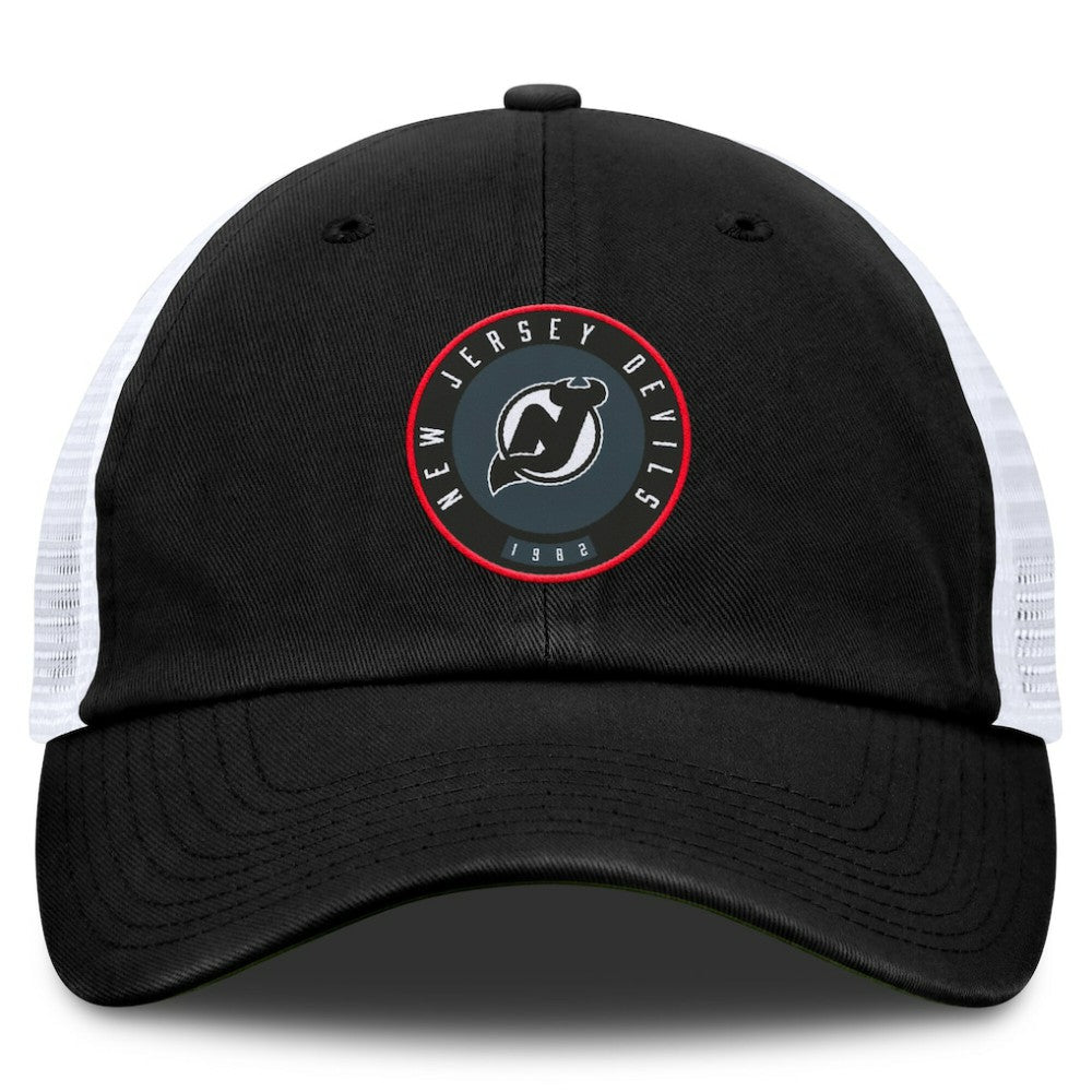 NHL New Jersey Devils Fanatics Averie Trucker Adjustable Hat - Black/White