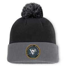 NHL Pittsburgh Penguins Fanatics Aspyn Cuffed Knit Hat with Pom - Black