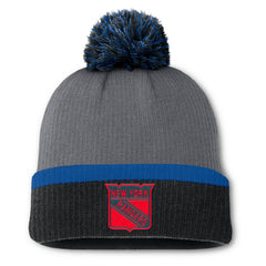 NHL New York Rangers Fanatics Women's Cuffed Knit Hat with Pom - Charcoal