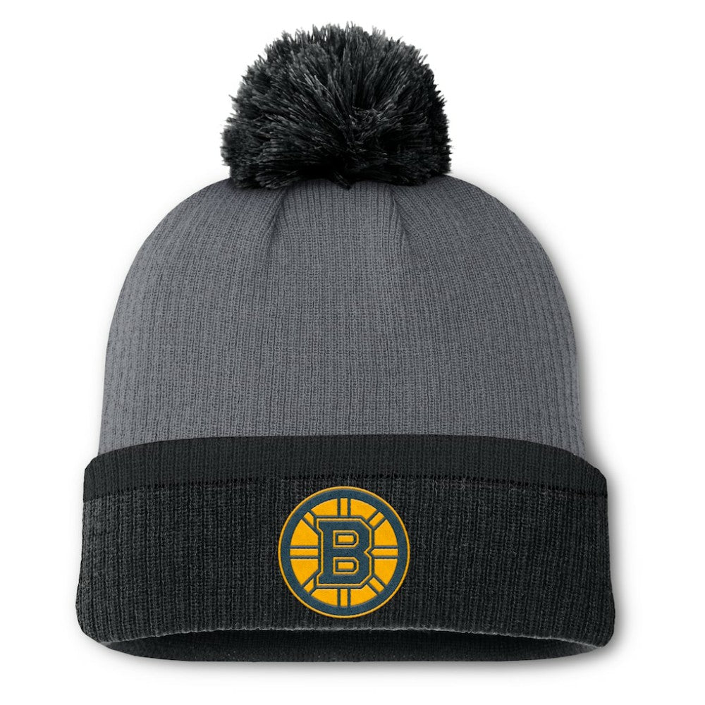 NHL Boston Bruins Fanatics Women's Cuffed Knit Hat with Pom - Charcoal