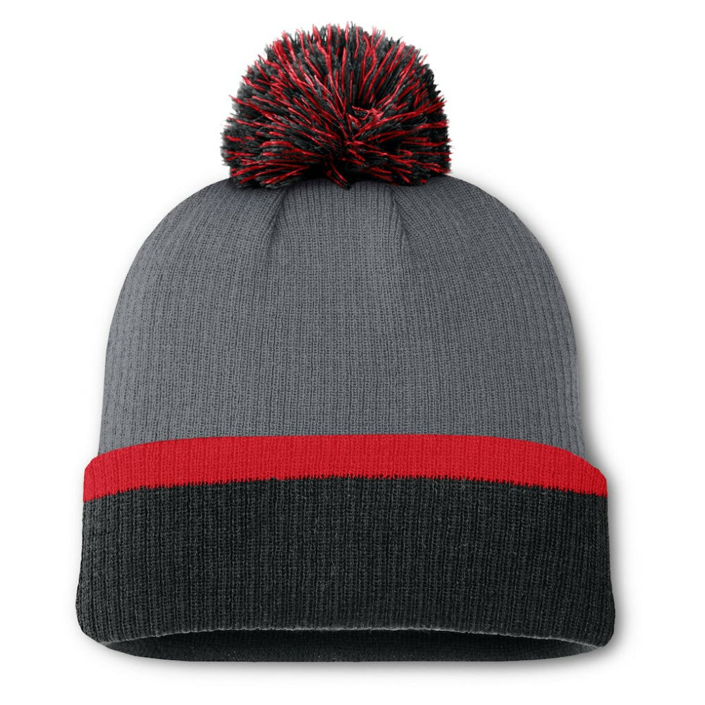 NHL Detroit Red Wings Fanatics Women's Cuffed Knit Hat with Pom - Charcoal