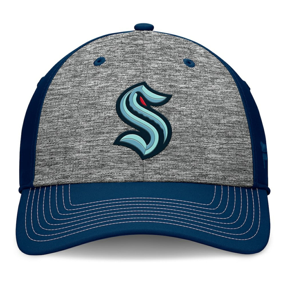 NHL Seattle Kraken Fanatics Fundamental Top Shelf 2-Tone Flex Hat - Gray/Navy