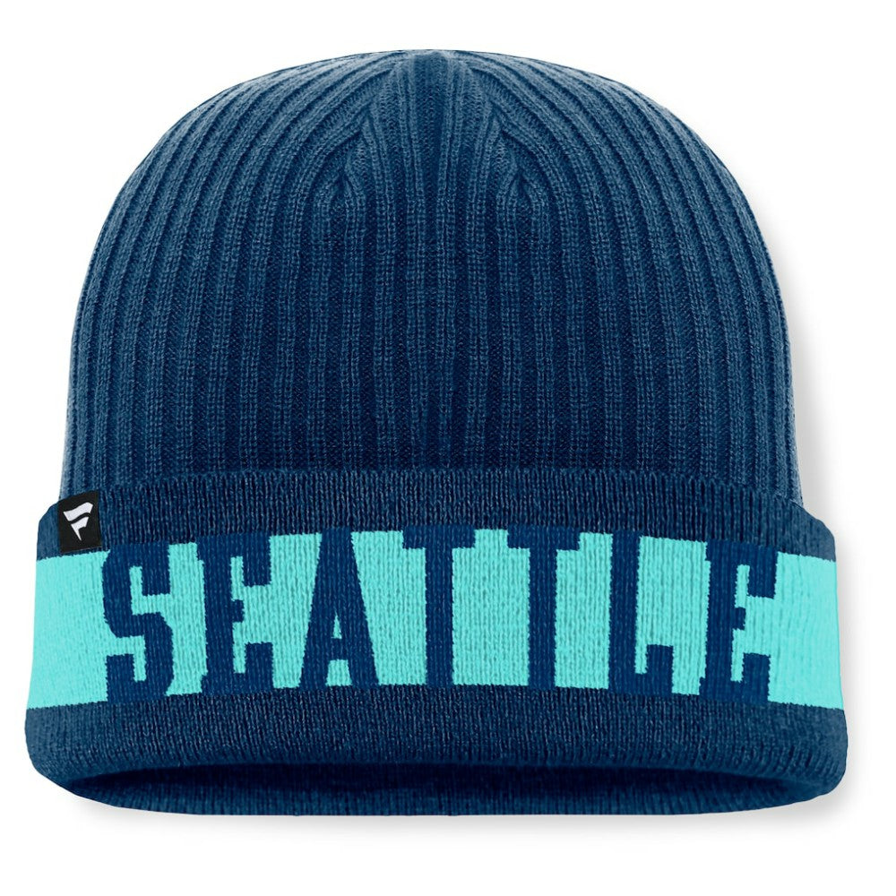 NHL Seattle Kraken Fanatics Blueliner Cuffed Knit Hat - Deep Sea Blue