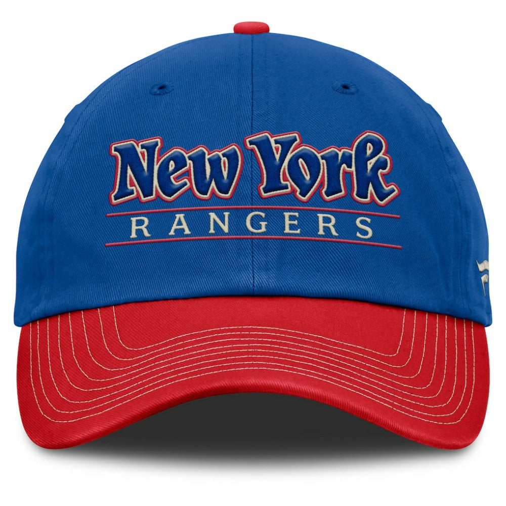 NHL New York Rangers Fanatics Heritage Home Ice Two-Tone Adjustable Hat - Blue/Red