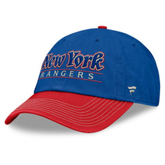 NHL New York Rangers Fanatics Heritage Home Ice Two-Tone Adjustable Hat - Blue/Red