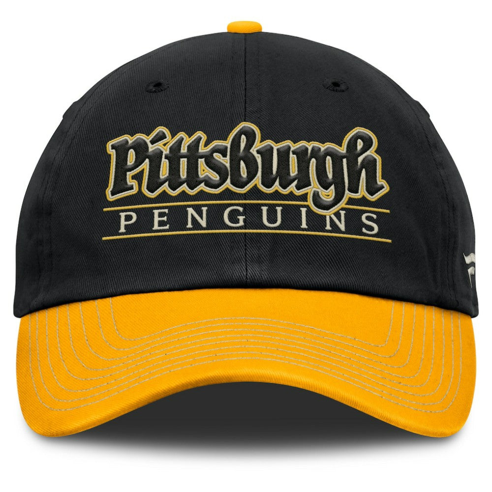 NHL Pittsburgh Penguins Fanatics Heritage Home Ice Two-Tone Adjustable Hat - Black/Gold