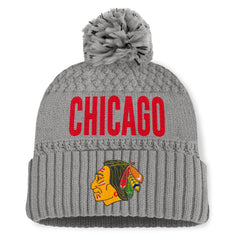 NHL Chicago Blackhawks Fanatics Women's Heritage Tilly Cuffed Knit Hat with Pom - Gray