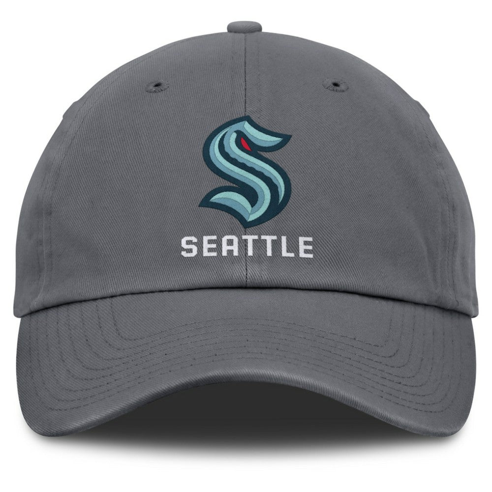 NHL Seattle Kraken Fanatics Washed Adjustable Hat - Charcoal