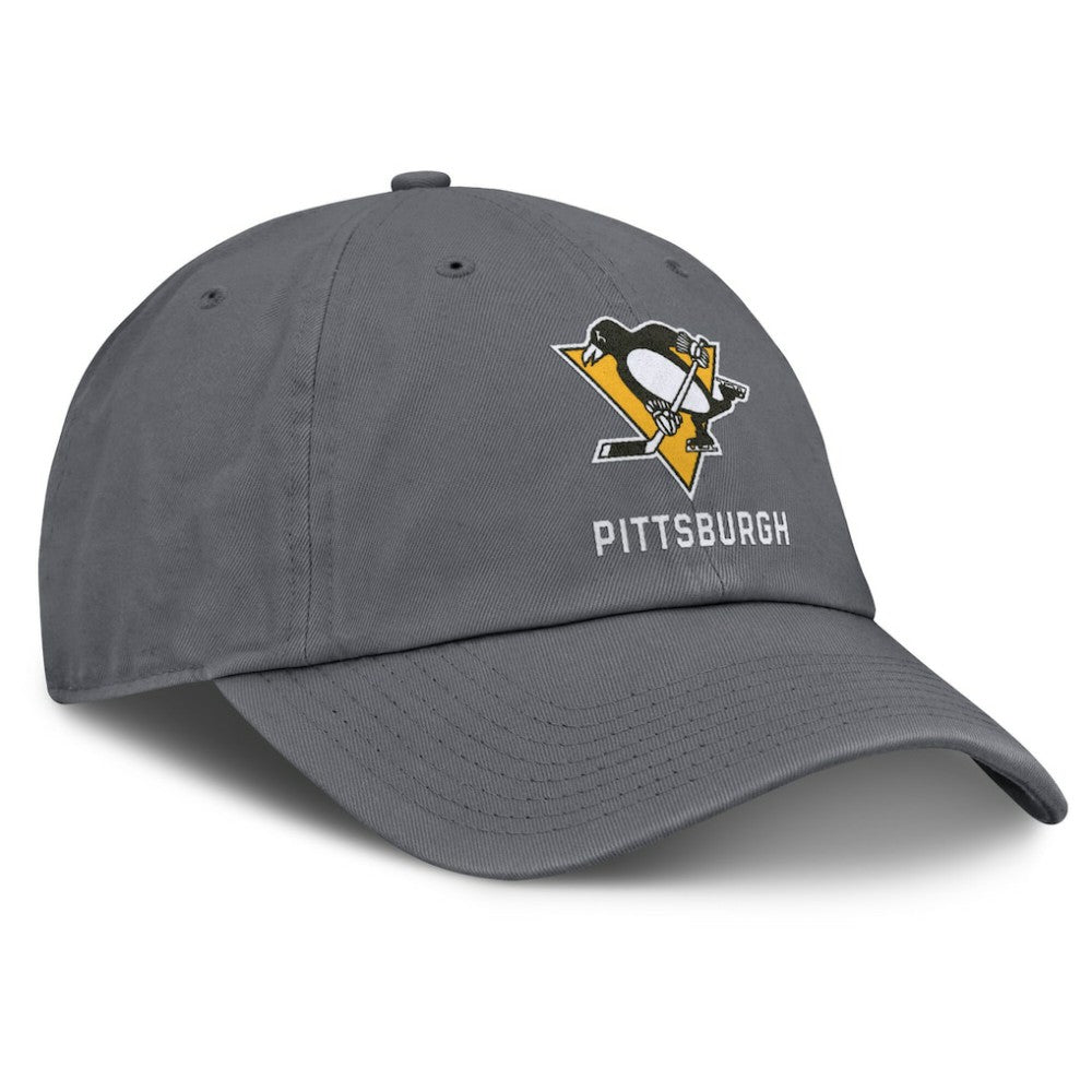 NHL Pittsburgh Penguins Fanatics Washed Adjustable Hat - Charcoal