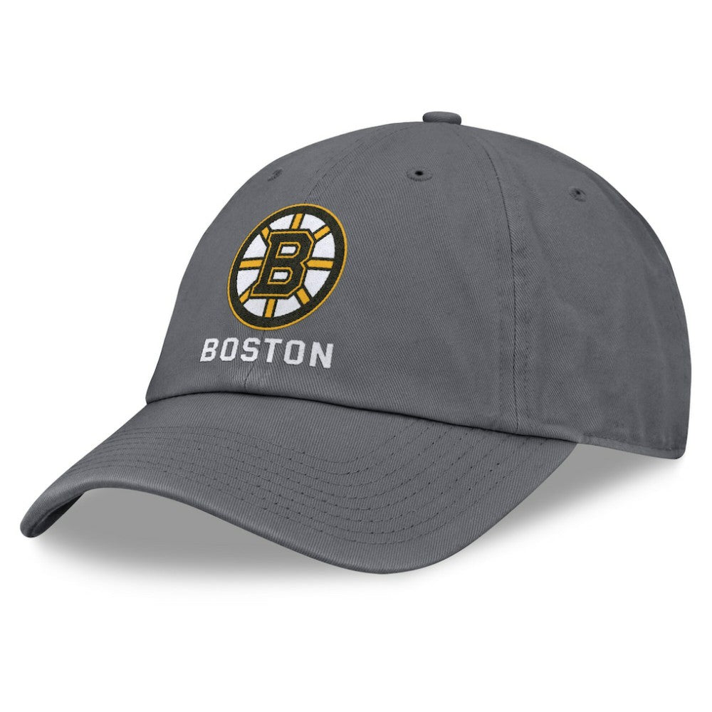 NHL Boston Bruins Fanatics Washed Adjustable Hat - Charcoal