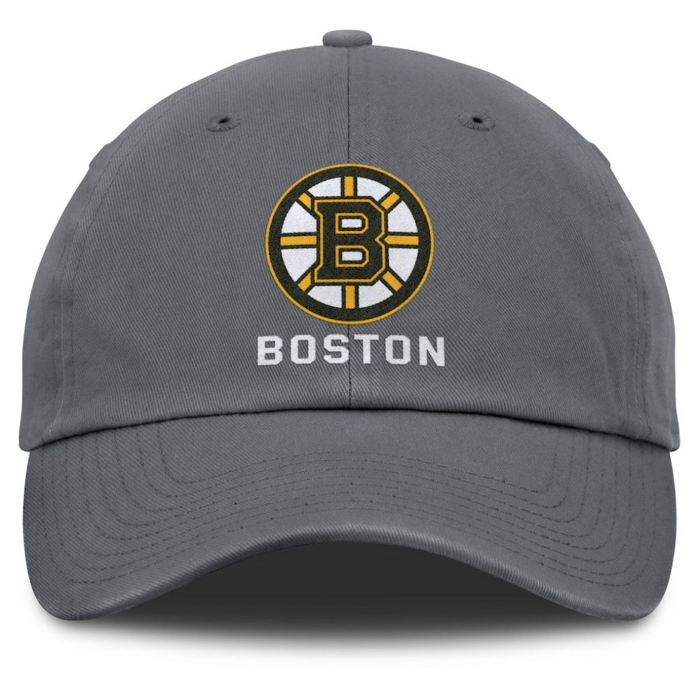 NHL Boston Bruins Fanatics Washed Adjustable Hat - Charcoal