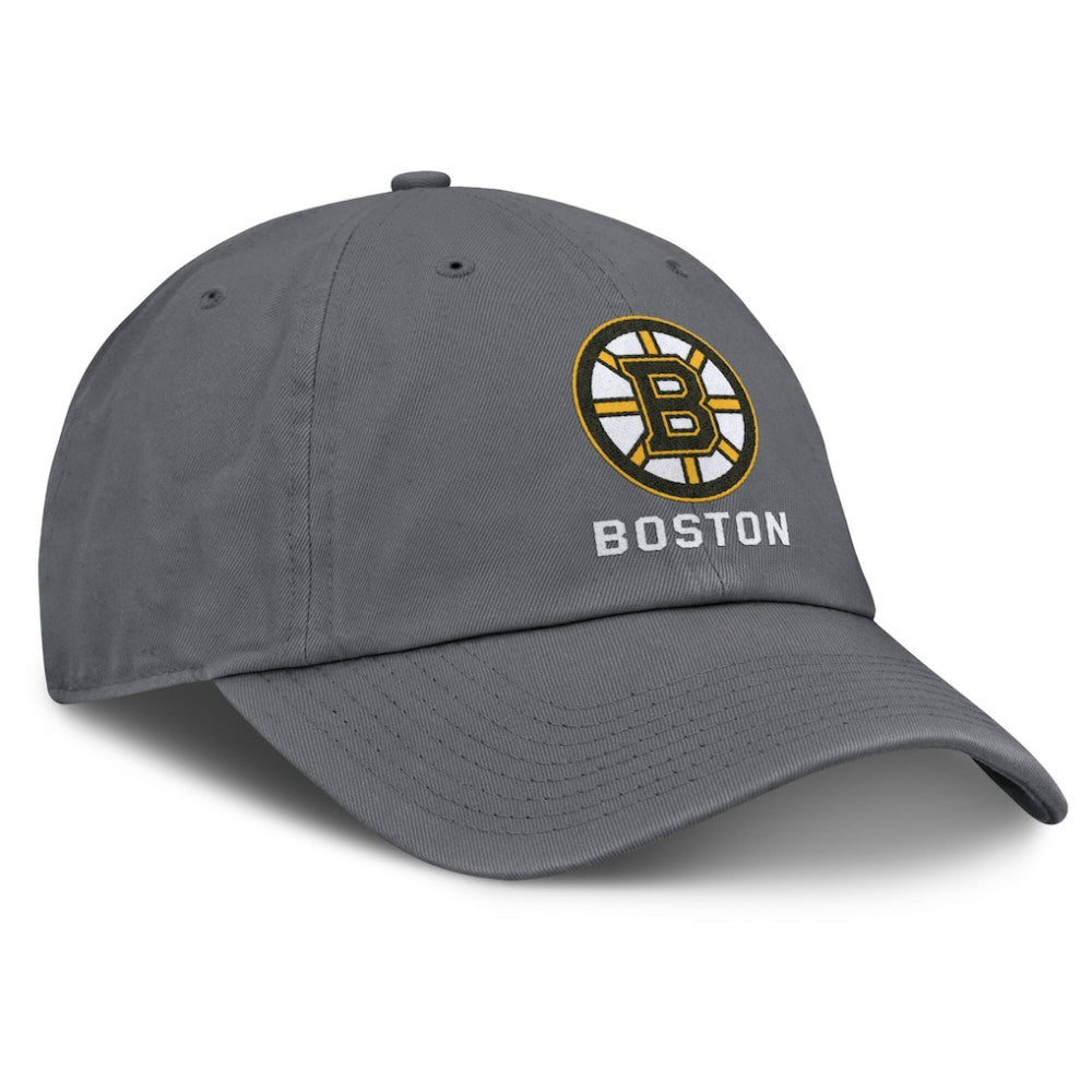 NHL Boston Bruins Fanatics Washed Adjustable Hat - Charcoal