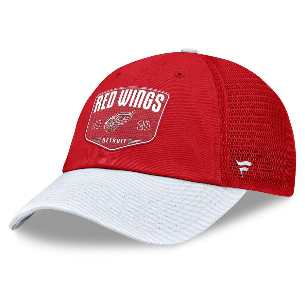 NHL Detroit Red Wings Fanatics Fundamental One-Time Trucker Adjustable Hat - Red