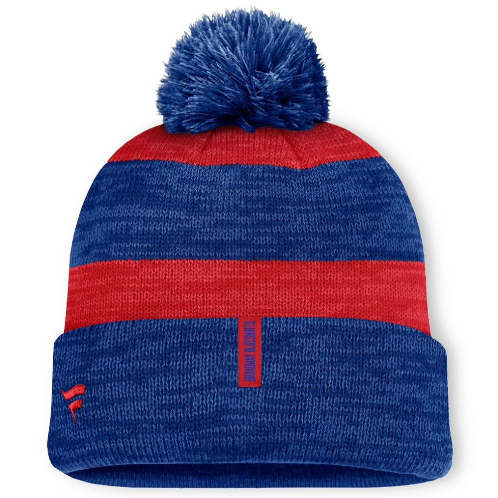 NHL New York Rangers Fanatics Fundamental Red Line Cuffed Knit Hat with Pom - Navy