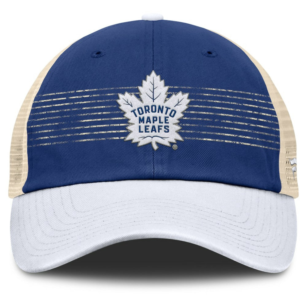 NHL Toronto Maple Leafs Fanatics Heritage Breakaway Trucker Adjustable Hat - Blue/Cream