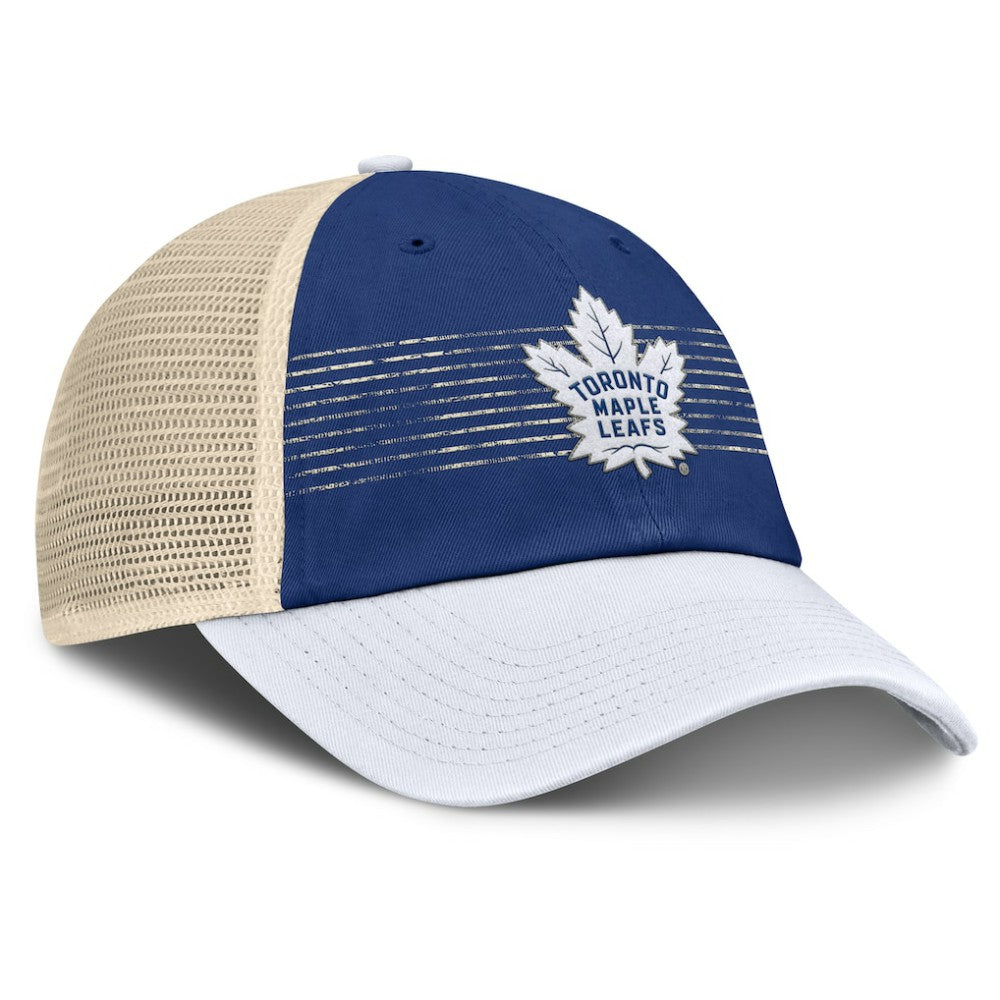 NHL Toronto Maple Leafs Fanatics Heritage Breakaway Trucker Adjustable Hat - Blue/Cream