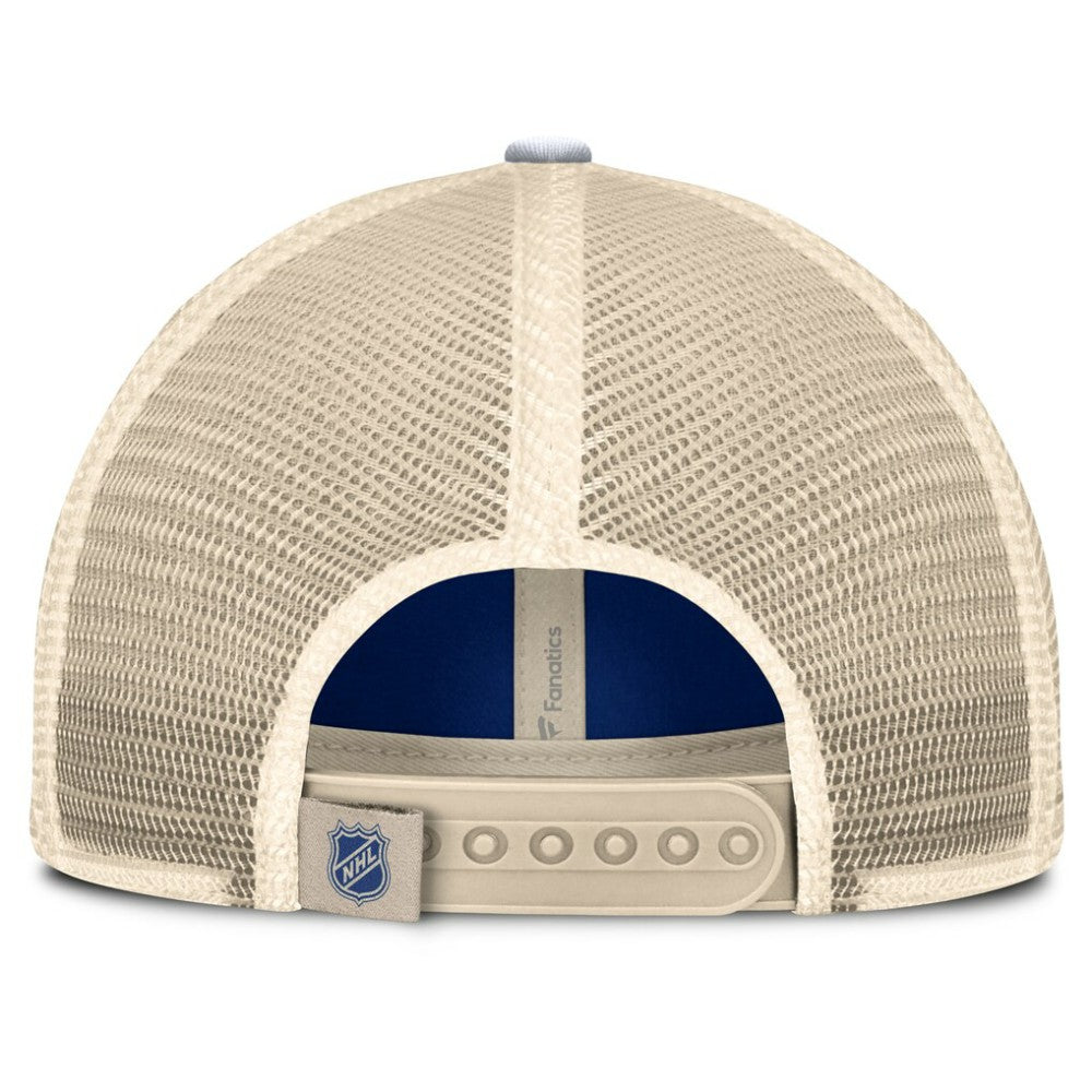 NHL Toronto Maple Leafs Fanatics Heritage Breakaway Trucker Adjustable Hat - Blue/Cream