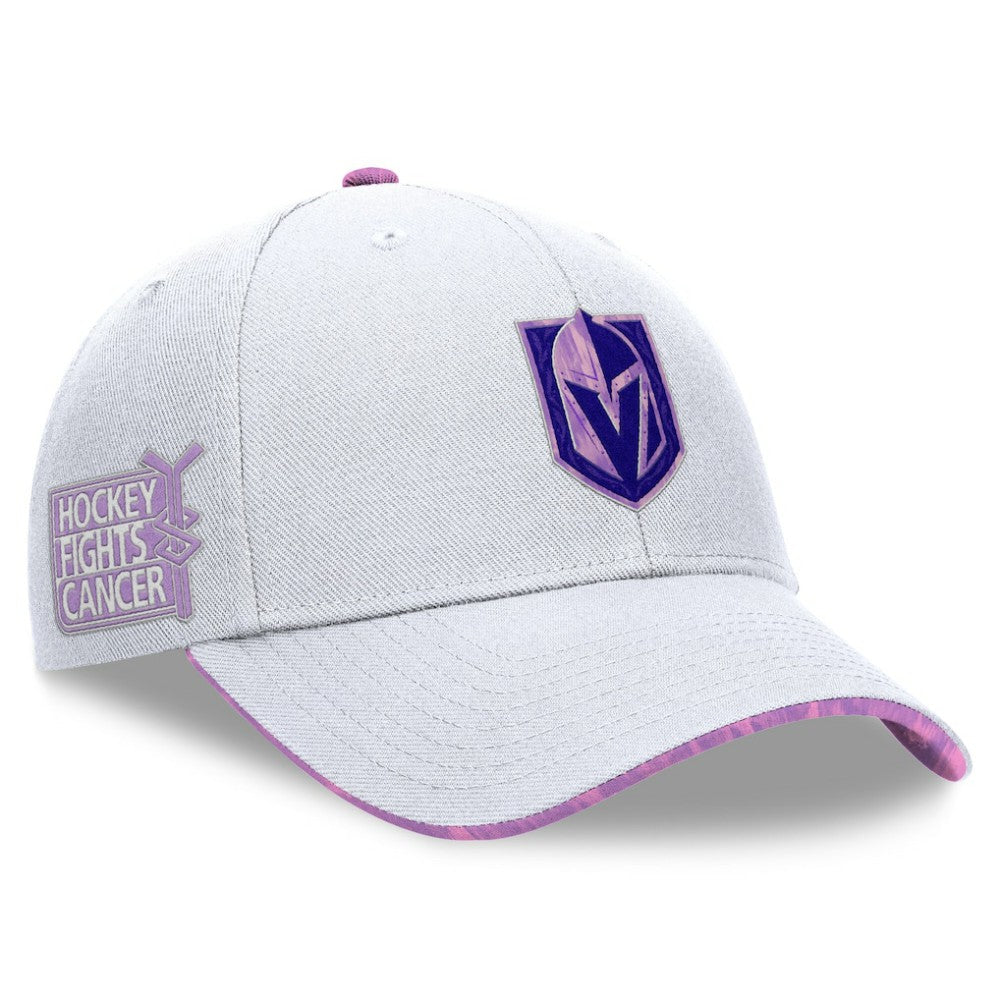 NHL Vegas Golden Knights Fanatics Authentic Pro Hockey Fights Cancer Adjustable Hat - White