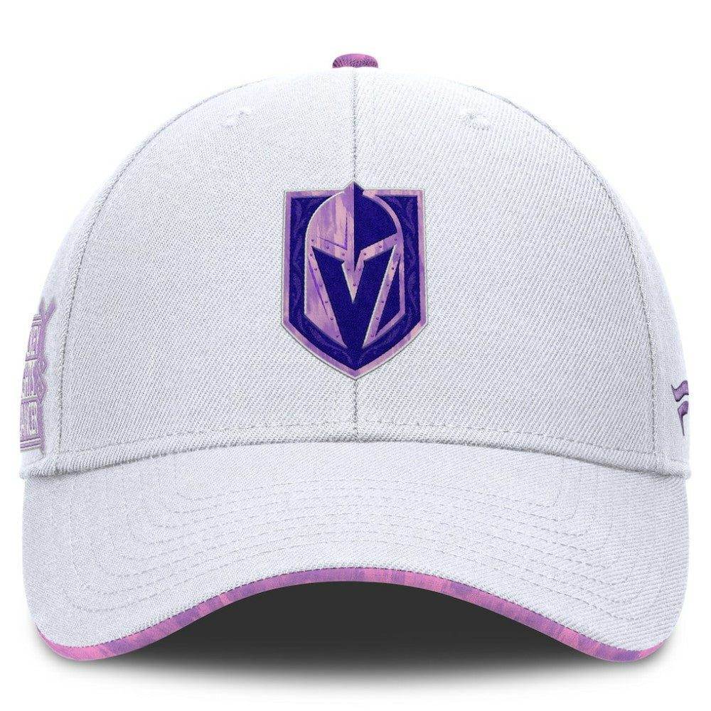 NHL Vegas Golden Knights Fanatics Authentic Pro Hockey Fights Cancer Adjustable Hat - White