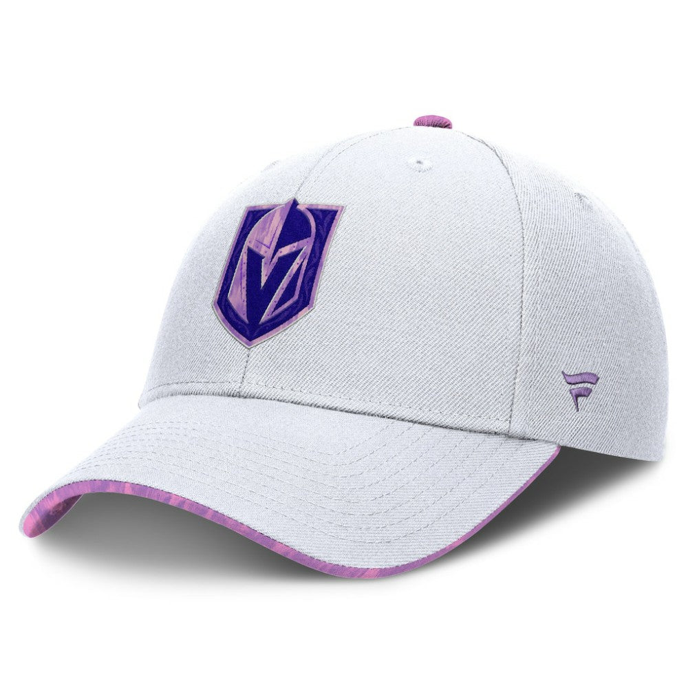 NHL Vegas Golden Knights Fanatics Authentic Pro Hockey Fights Cancer Adjustable Hat - White