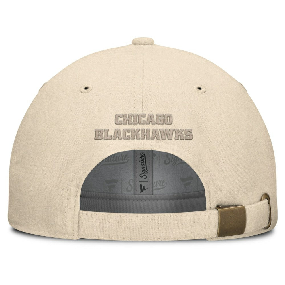 NHL Chicago Blackhawks Fanatics Front Office Canvas Adjustable Hat - Tan
