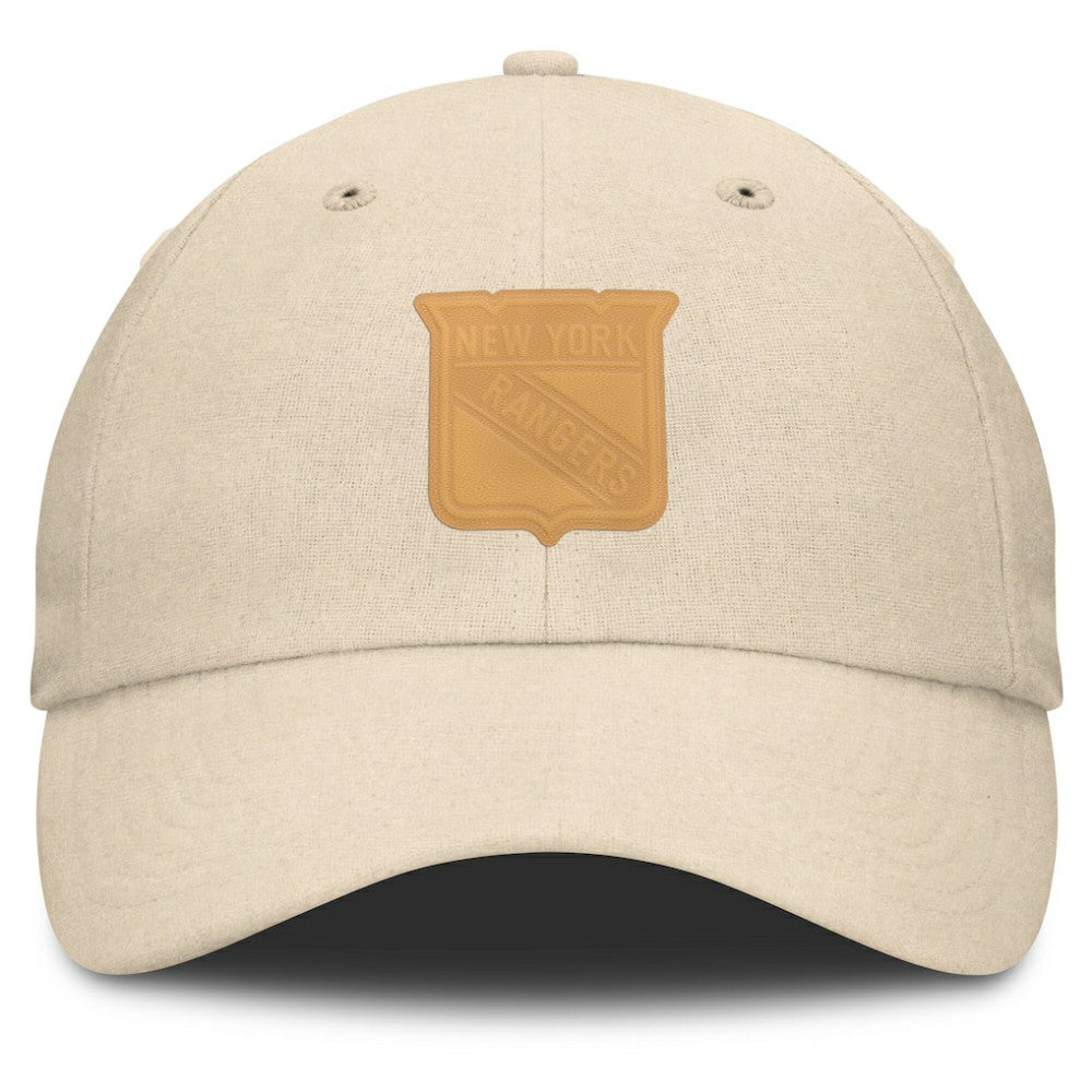 NHL New York Rangers Fanatics Front Office Canvas Adjustable Hat - Tan