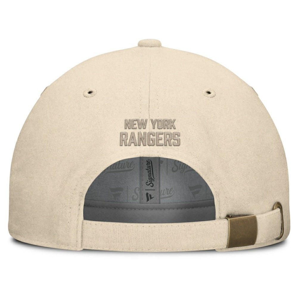 NHL New York Rangers Fanatics Front Office Canvas Adjustable Hat - Tan