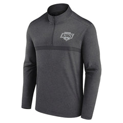 NHL Los Angeles Kings Logo Athletic Head-to-Head Raglan Quarter-Zip Top - Heather Charcoal