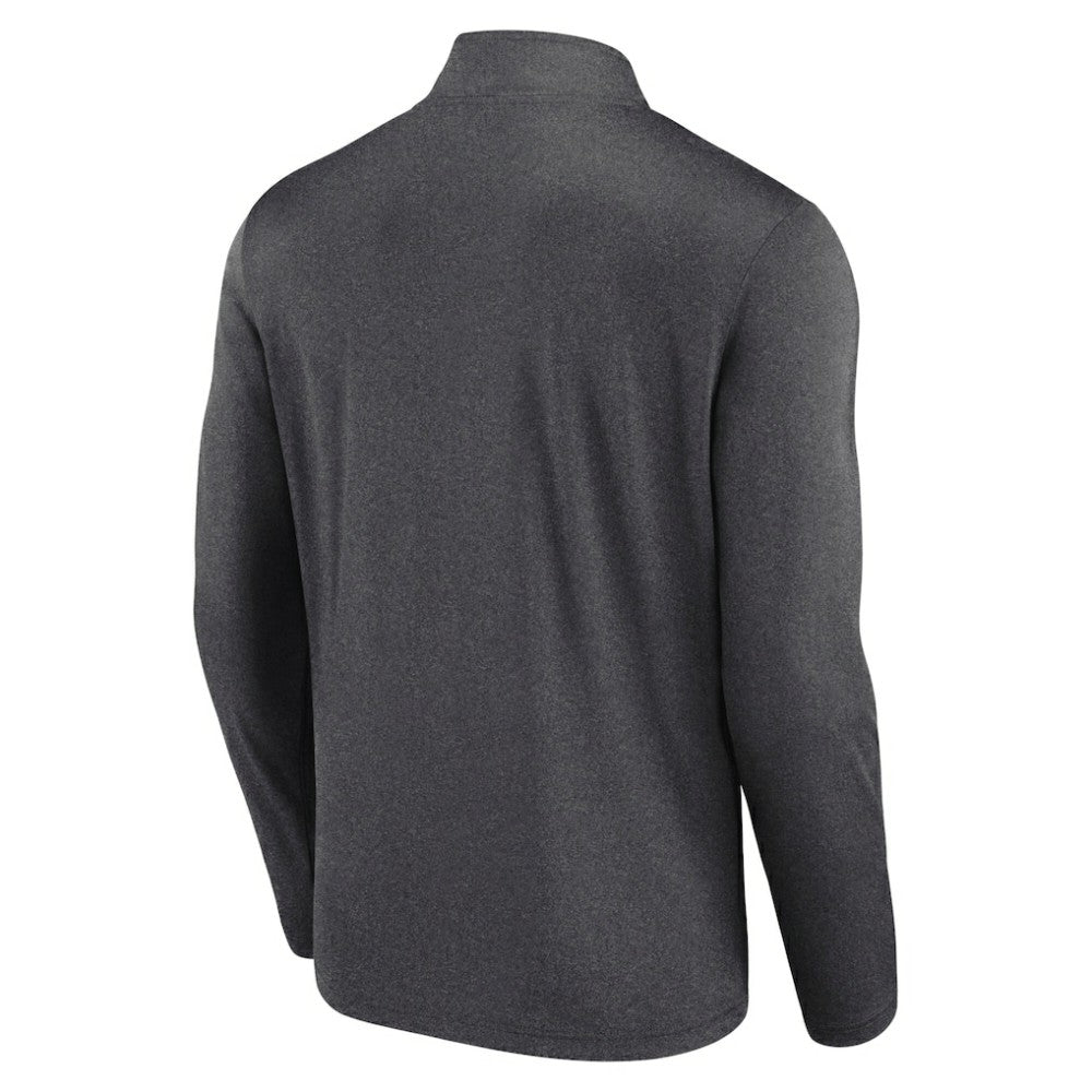 NHL Philadelphia Flyers Logo Athletic Head-to-Head Raglan Quarter-Zip Top - Heather Charcoal