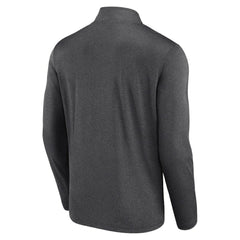 NHL Chicago Blackhawks Logo Athletic Head-to-Head Raglan Quarter-Zip Top - Heather Charcoal