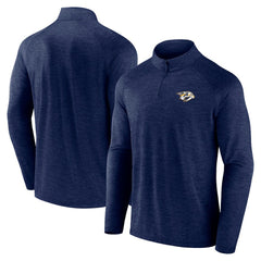 NHL Nashville Predators Logo Athletic Head-to-Head Raglan Quarter-Zip Top - Navy