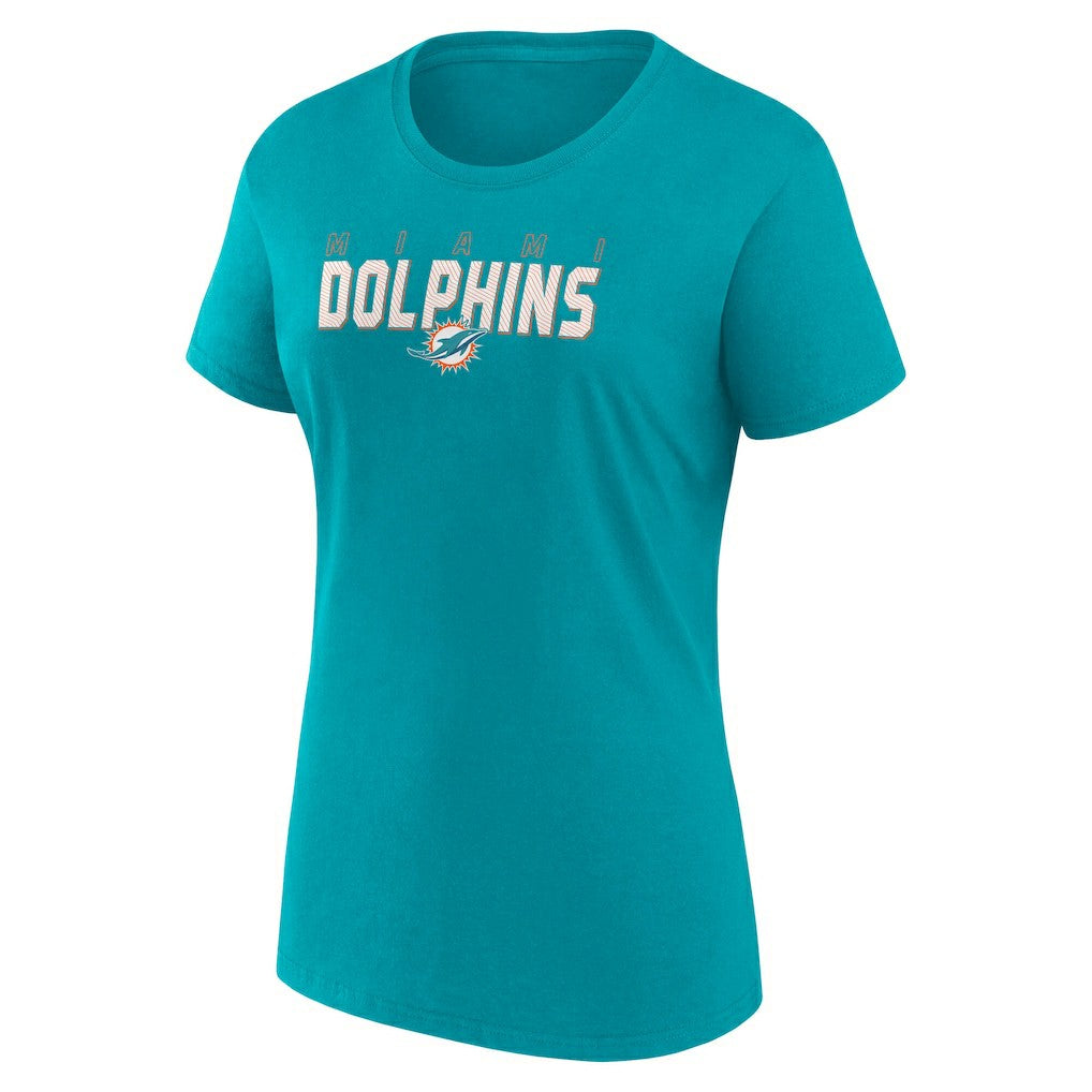 Miami Dolphins Logo Athletic Women's Lean T-Shirt Aqua