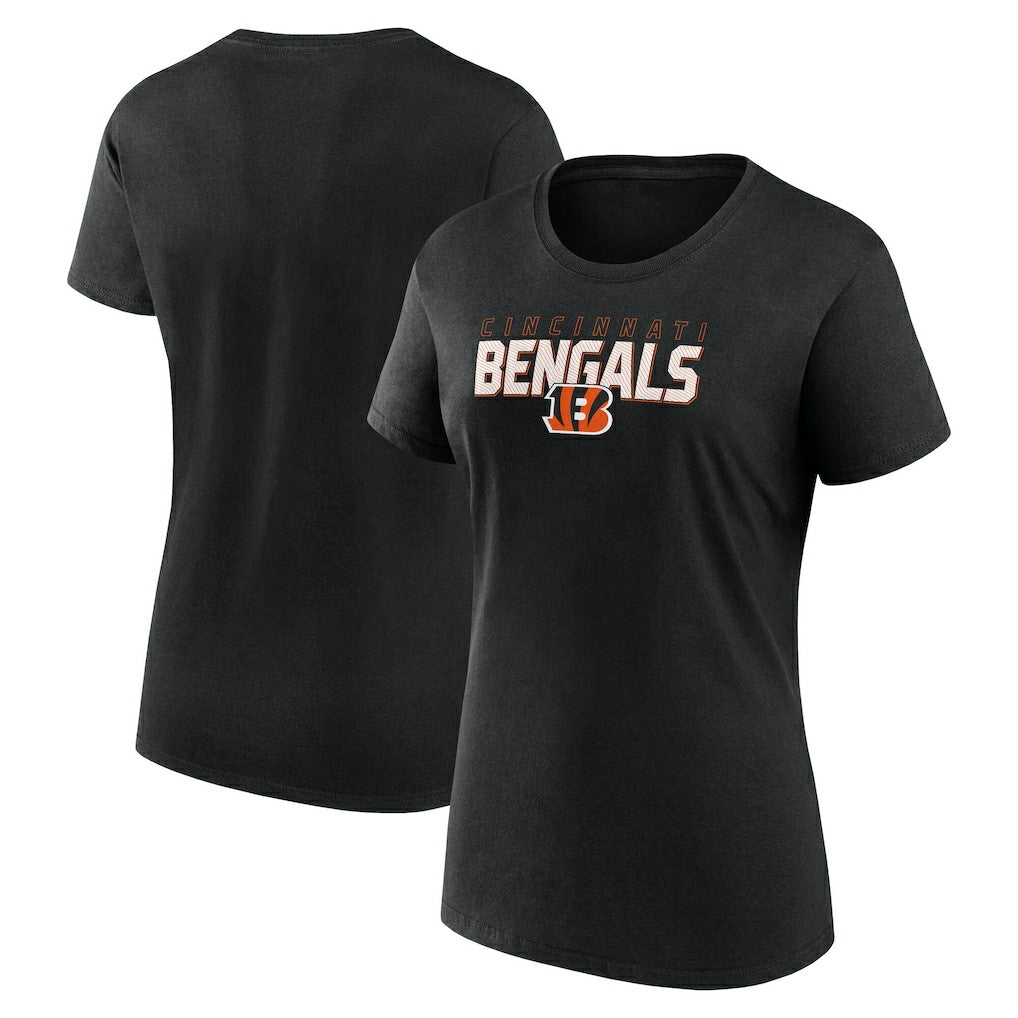 Cincinnati Bengals Logo Athletic Women's Lean T-Shirt Black