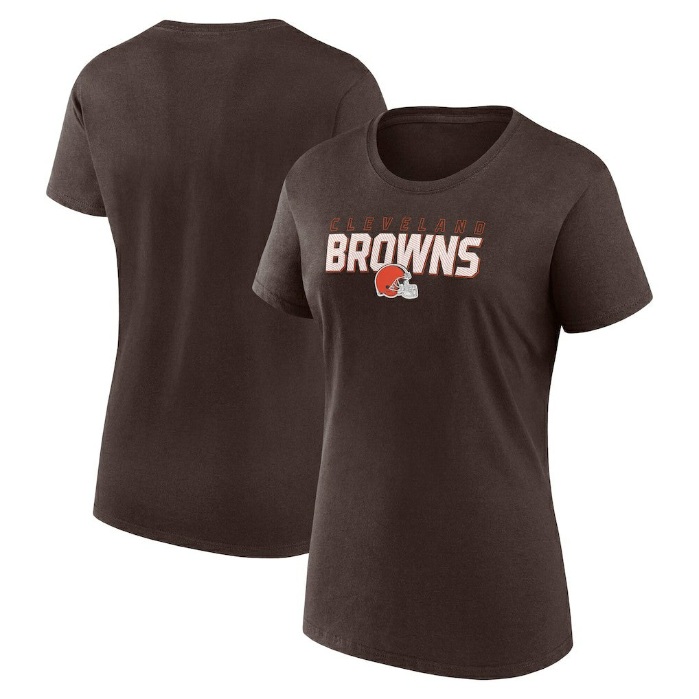 Cleveland Browns Logo Athletic Women's Lean T-Shirt Brown