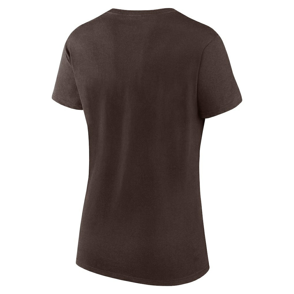 Cleveland Browns Logo Athletic Women's Lean T-Shirt Brown