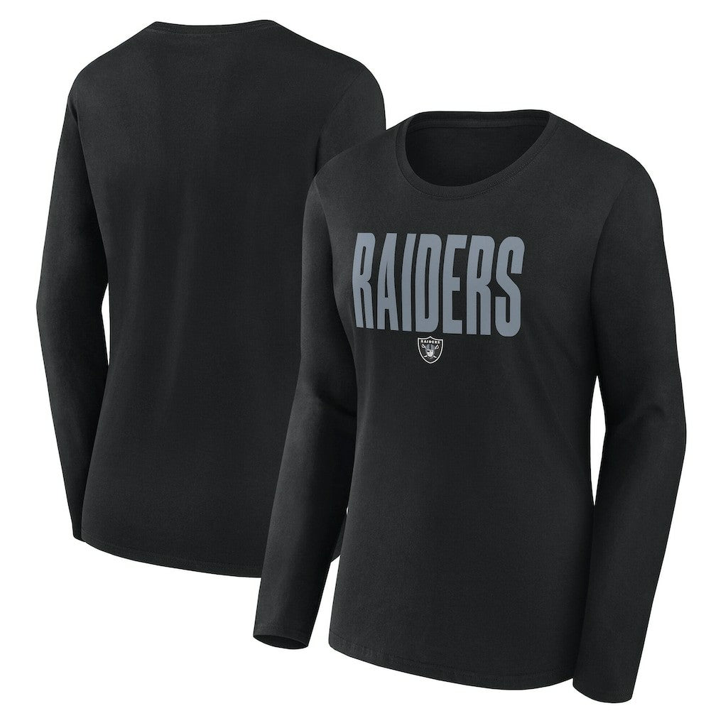 Las Vegas Raiders Logo Athletic Women's Grip Long Sleeve T-Shirt Black