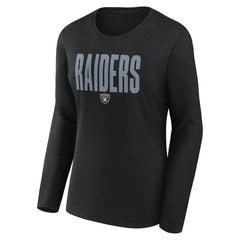Las Vegas Raiders Logo Athletic Women's Grip Long Sleeve T-Shirt Black