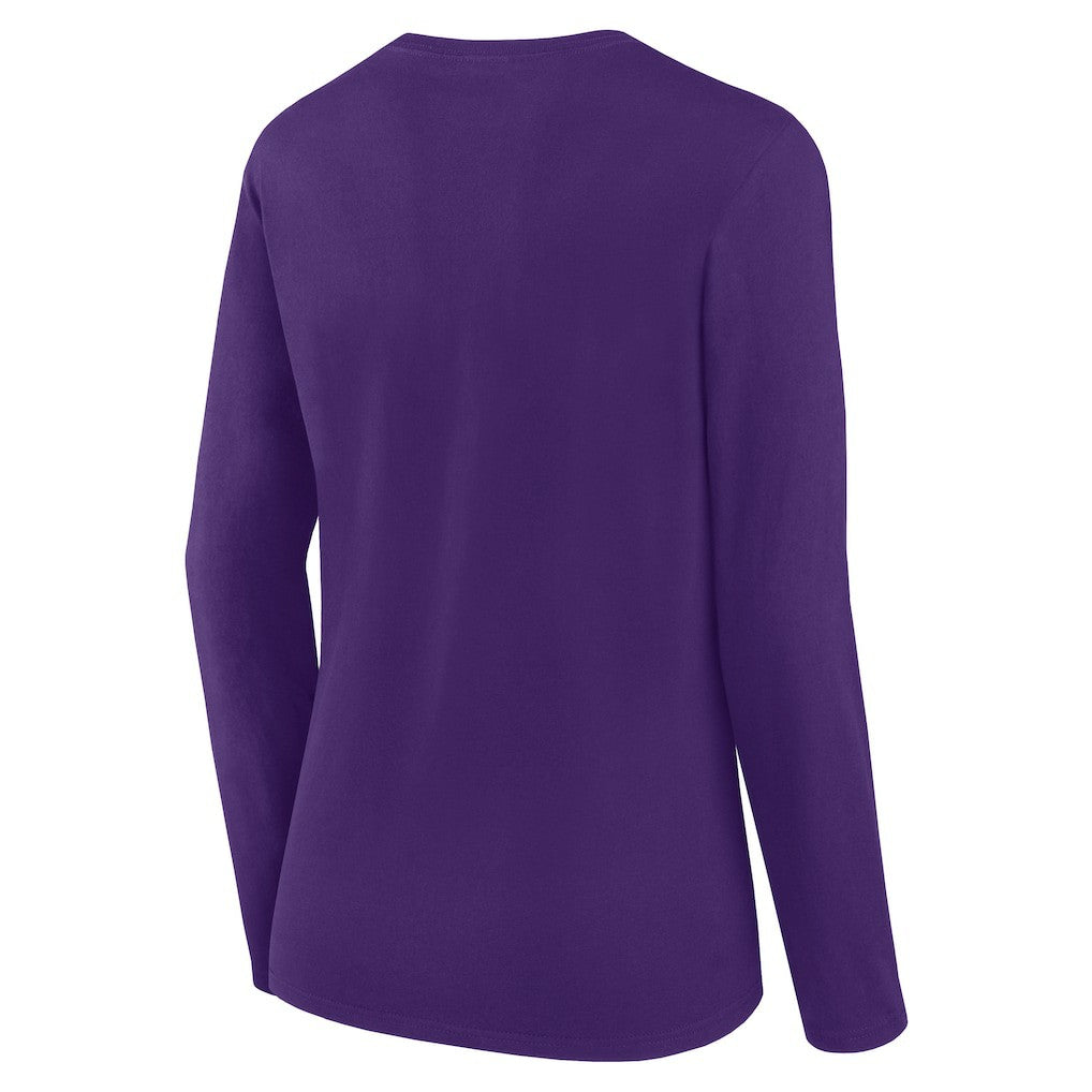 Minnesota Vikings Logo Athletic Women's Grip Long Sleeve T-Shirt Purple