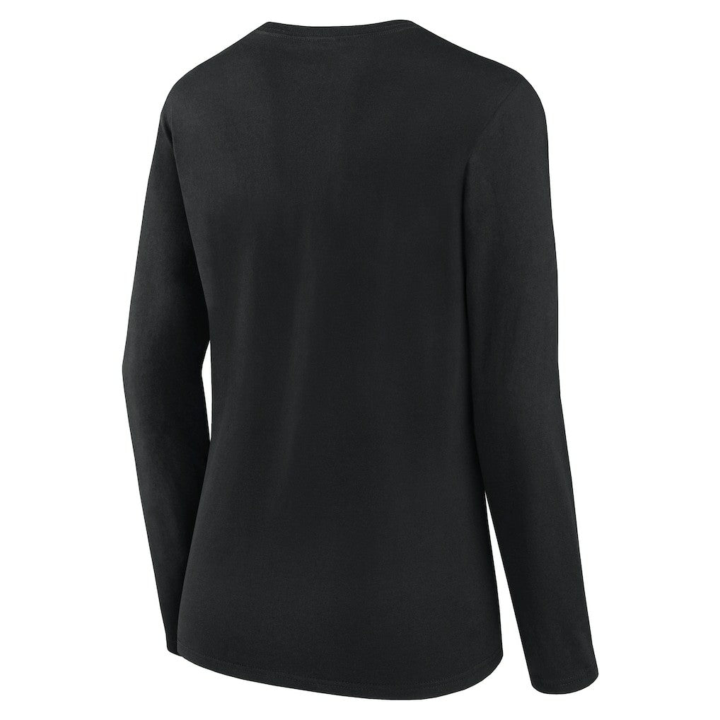 Pittsburgh Steelers Logo Athletic Women's Grip Long Sleeve T-Shirt Black
