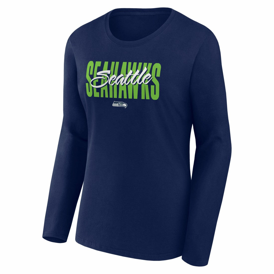 Seattle Seahawks Logo Athletic Women's Grip Long Sleeve T-Shirt College Navy