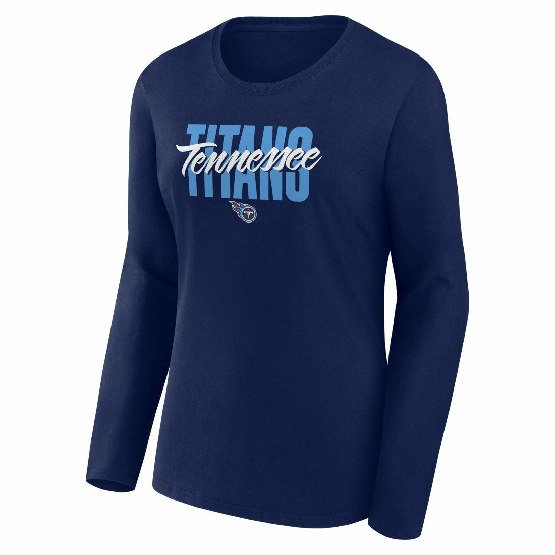 Tennessee Titans Logo Athletic Women's Grip Long Sleeve T-Shirt Navy