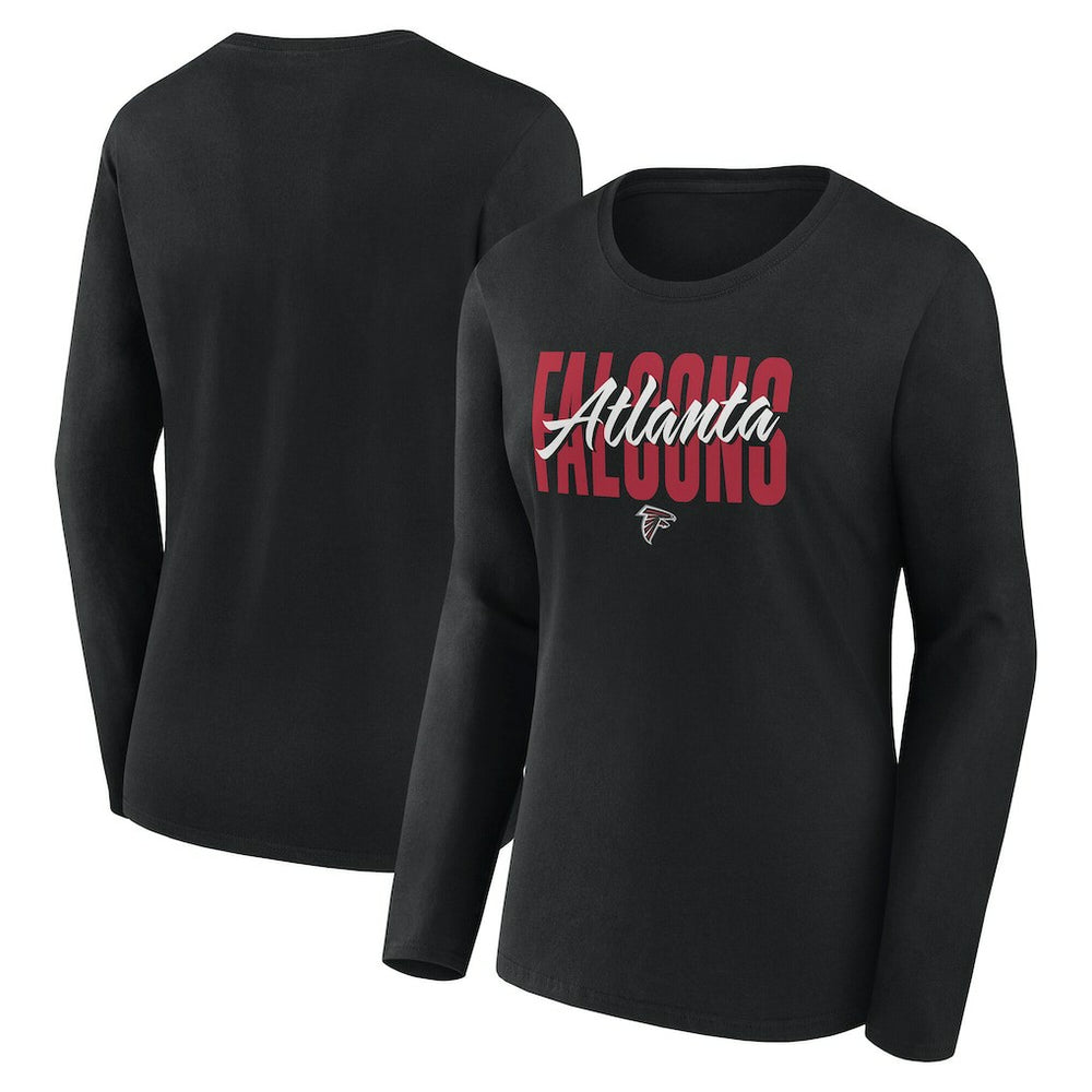 Atlanta Falcons Logo Athletic Women's Grip Long Sleeve T-Shirt Black