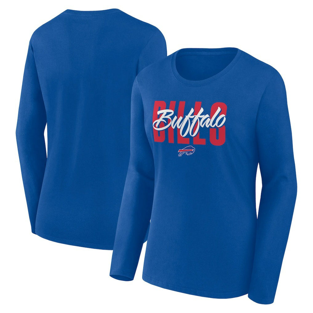 Buffalo Bills Logo Athletic Women's Grip Long Sleeve T-Shirt Royal