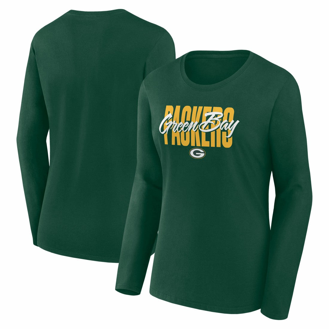 Green Bay Packers Logo Athletic Women's Grip Long Sleeve T-Shirt Green