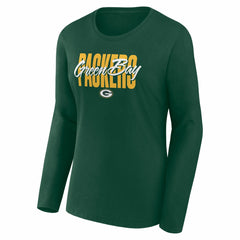 Green Bay Packers Logo Athletic Women's Grip Long Sleeve T-Shirt Green