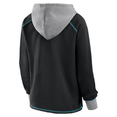 Jacksonville Jaguars Logo Athletic Women's Boom Fleece Pullover V-Neck Hoodie Black
